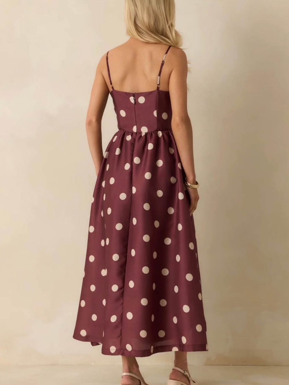 Brown Polka Dot Dress size small - Picture 6 of 6